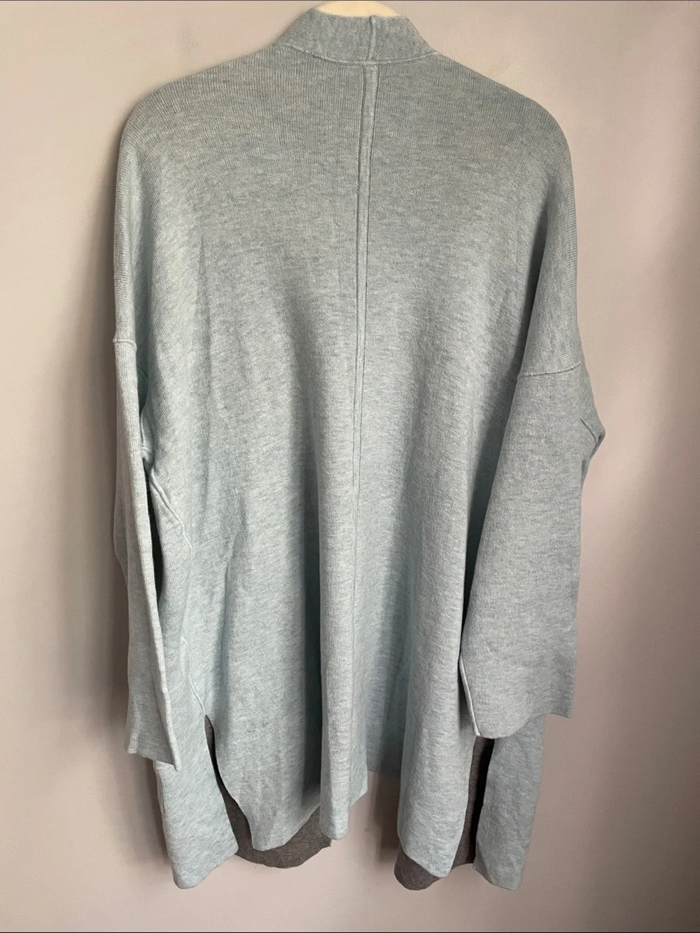 New J. Jill Reversible Cardigan Blue/Gray Cotton Blend Sweater Size XL